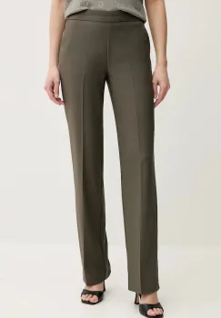 Morgan pantaloni PLODI.F culoarea verde, mulata, medium waist, PLODI.F imagine