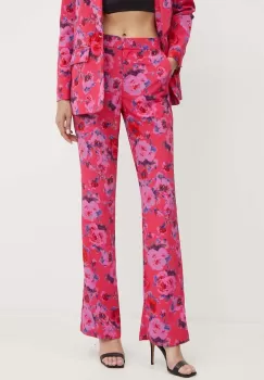 Morgan pantaloni POLIN.F femei, culoarea roz, drept, high waist, POLIN.F imagine