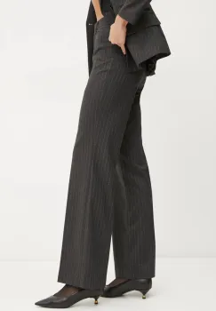 Morgan pantaloni PTALI.F femei, culoarea gri, lat, high waist, PTALI.F imagine