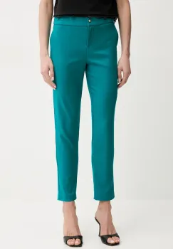 Morgan pantaloni PVOPA.F femei, culoarea verde, fason tigareta, medium waist, PVOPA.F imagine