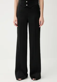 Morgan pantaloni PVTEO.F culoarea negru, lat, high waist, PVTEO.F imagine