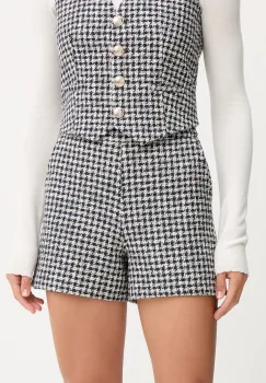 Morgan pantaloni scurti culoarea negru, cu imprimeu, high waist, SHEAN.F imagine