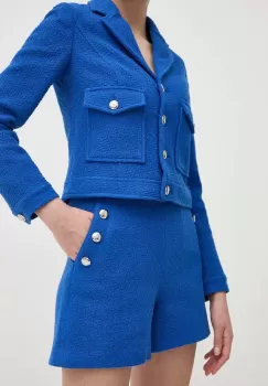 Morgan pantaloni scurti SHALA.F femei, neted, high waist, SHALA.F imagine