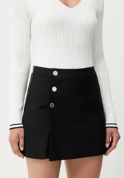 Morgan pantaloni scurti SHICK culoarea negru, cu imprimeu, high waist, SHICK imagine