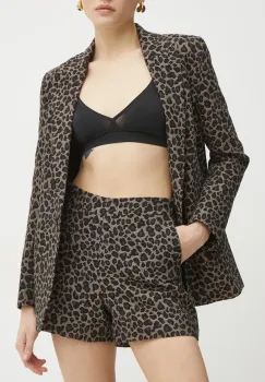 Morgan pantaloni scurti SHILI.F femei, culoarea bej, modelator, high waist, SHILI.F imagine