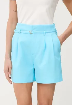 Morgan pantaloni scurti uni, high waist, SHACY imagine