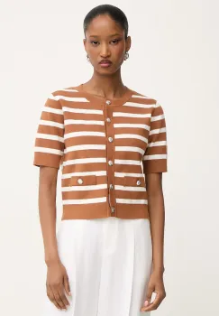 Morgan pulover cu maneca scurta pentru femei, cu vascoza imagine