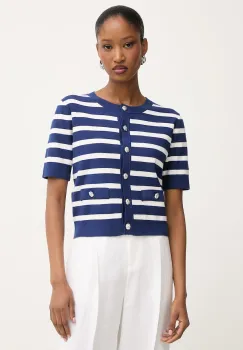 Morgan pulover cu maneca scurta pentru femei, cu vascoza imagine