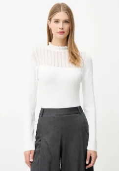 Morgan pulover culoarea alb, light, cu turtleneck, MSNOWI imagine