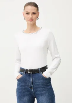 Morgan pulover culoarea alb, light, MBUI imagine