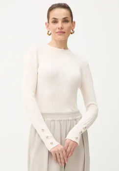 Morgan pulover culoarea bej, light, cu turtleneck, MCIELO imagine