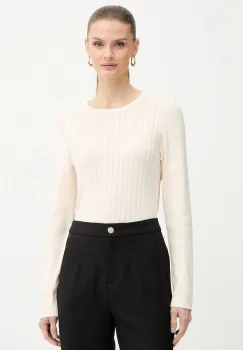 Morgan pulover culoarea bej, light, MNONO imagine