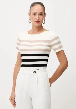 Morgan pulover culoarea bej, light, MPIANA imagine