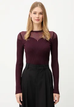 Morgan pulover culoarea bordo, light, MAMDO imagine
