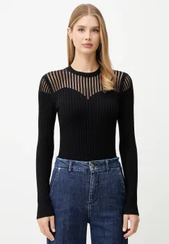 Morgan pulover culoarea negru, light, MAMDO imagine