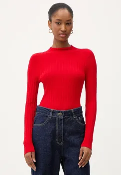 Morgan pulover culoarea rosu, light, cu turtleneck, MROYA imagine