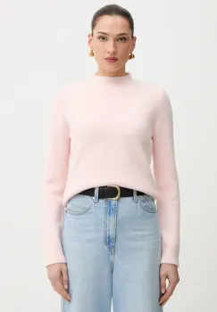 Morgan pulover culoarea roz, cu turtleneck, MIRO imagine