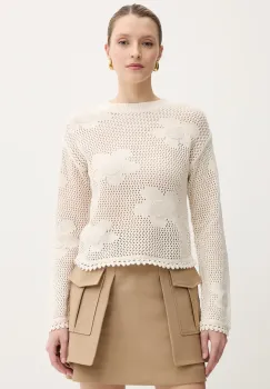 Morgan pulover de bumbac MRINGA culoarea bej, light, MRINGA imagine