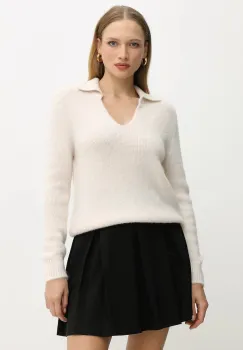 Morgan pulover din amestec de alpaca culoarea bej, light, MCLO imagine