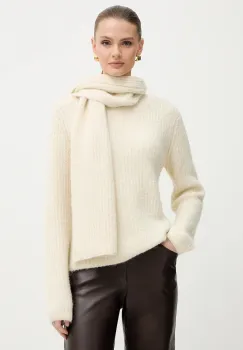 Morgan pulover din amestec de lana culoarea bej, calduros, MACHA imagine