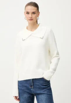 Morgan pulover din amestec de lana culoarea bej, MISTRAL imagine