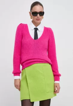 Morgan pulover din amestec de lana femei, culoarea roz imagine