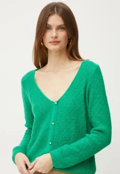 Morgan pulover din amestec de lana MACARO femei, culoarea verde, MACARO imagine