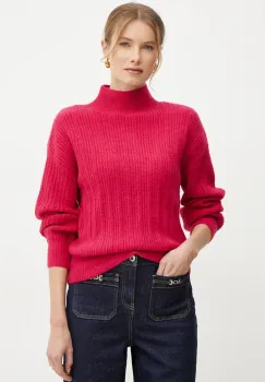 Morgan pulover din amestec de lana MFLAMAN femei, culoarea roz, cu turtleneck, MFLAMAN imagine