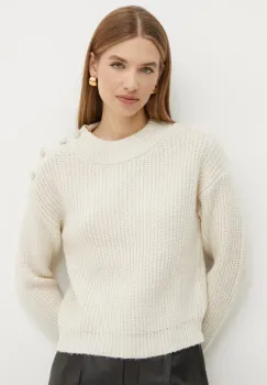 Morgan pulover din amestec de lana MORISOT femei, culoarea bej, MORISOT imagine