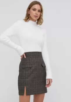 Morgan Pulover femei, culoarea alb, cu turtleneck imagine