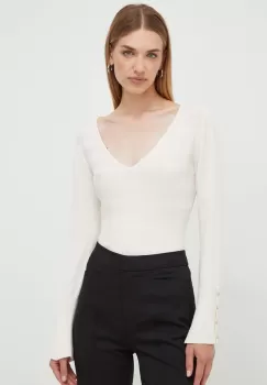 Morgan pulover femei, culoarea bej, light imagine