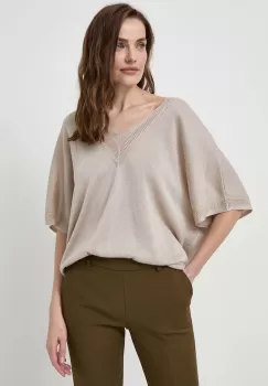 Morgan pulover femei, culoarea bej, light imagine
