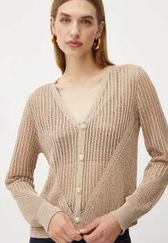 Morgan pulover MAGATHE femei, culoarea auriu, light, MAGATHE imagine