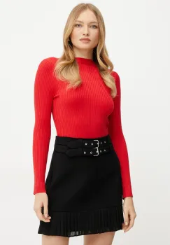 Morgan pulover MAIKIA femei, culoarea rosu, light, cu turtleneck, MAIKIA imagine