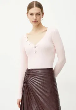 Morgan pulover MBANBI.N femei, culoarea roz, light, MBANBI.N imagine