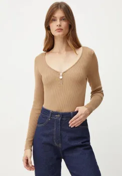 Morgan pulover MBANZA femei, culoarea maro, light, MBANZA imagine