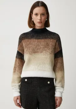 Morgan pulover MDYE femei, culoarea bej, cu turtleneck, MDYE imagine