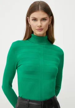 Morgan pulover MENTOS.M femei, culoarea verde, cu guler, MENTOS.M imagine