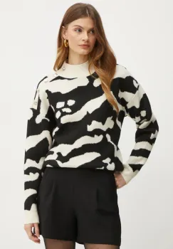 Morgan pulover MFELIX femei, culoarea bej, cu turtleneck, MFELIX imagine