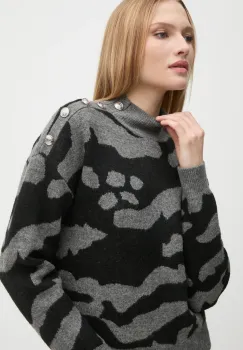 Morgan pulover MFELIX femei, culoarea gri, cu turtleneck, MFELIX imagine