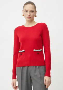 Morgan pulover MGALON femei, culoarea rosu, light, MGALON imagine