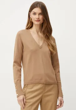 Morgan pulover MGOLD femei, culoarea maro, MGOLD imagine