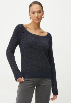 Morgan pulover MJANA femei, culoarea albastru marin, MJANA imagine