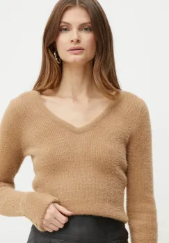 Morgan pulover MOOVE femei, culoarea maro, light, MOOVE imagine