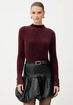 Morgan pulover MORIK.N culoarea bordo, cu turtleneck, MORIK.N imagine