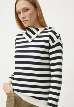 Morgan pulover MOUETTE femei, culoarea bej, cu turtleneck, MOUETTE imagine