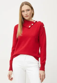 Morgan pulover MOUETTE femei, culoarea rosu, cu turtleneck, MOUETTE imagine