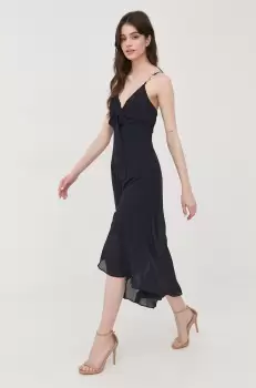 Morgan rochie culoarea albastru marin, midi, evazati imagine