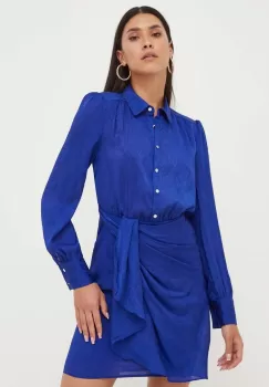 Morgan rochie culoarea albastru marin, mini, drept imagine