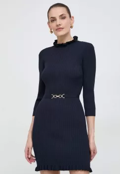 Morgan rochie culoarea albastru marin, mini, mulata imagine